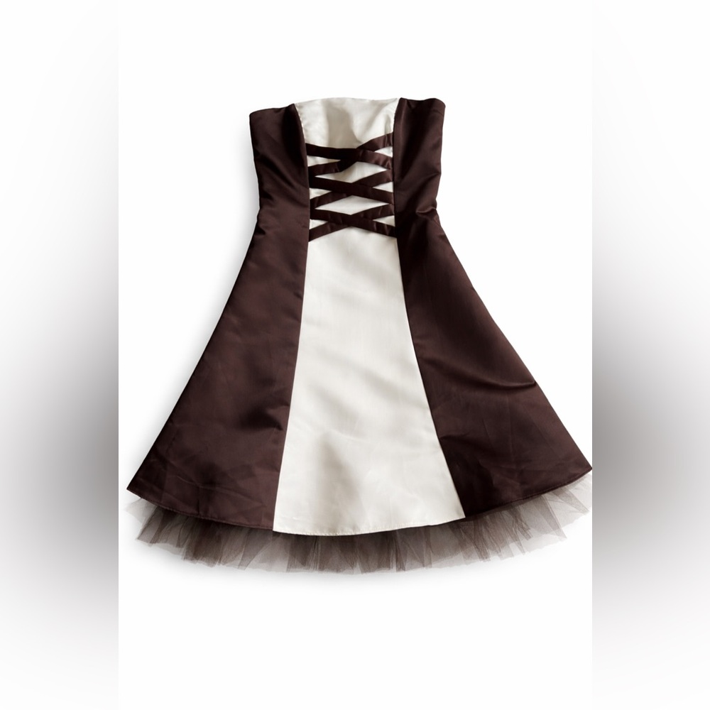 NWT Vintage Gunne Sax Jessica McClintock Strapless Tulle Dress 3/4